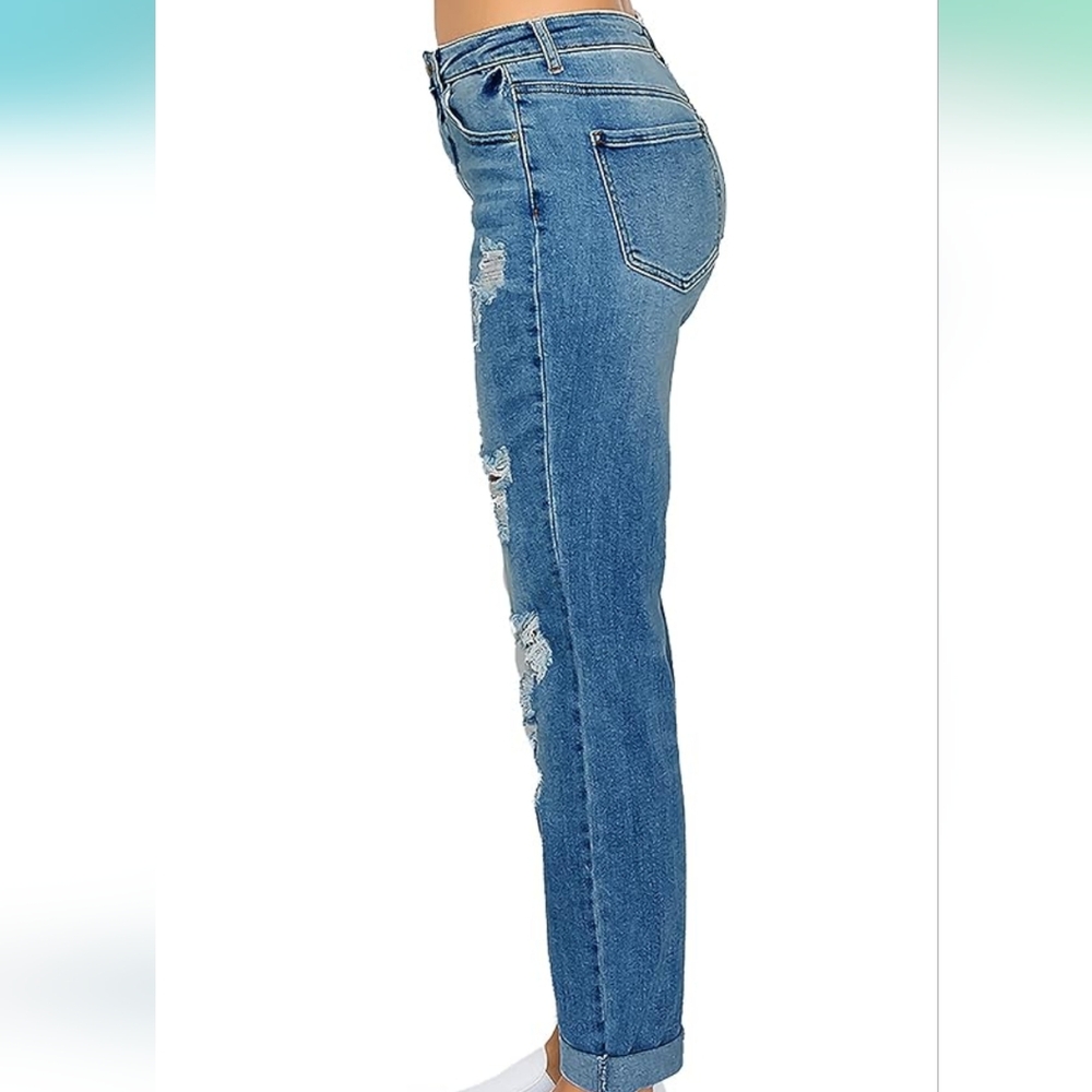 Wax Jean Blue Distressed Boyfriend Jeans - Picture 2 of 11